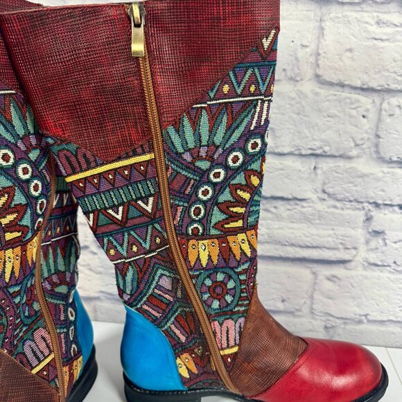 Candice Cooper Bohemian Style Side Zip 12 Inch Boot EU 38 US 7.5 - Picture 8 of 11